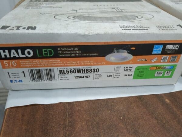 Halo 2pk of 3000K Led Recessed Trim RL560WH6830