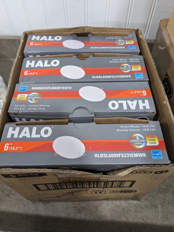 Halo 6" LED Ultra Thin Downlight Selectable Light Color Qty 4 HLBSL6099FS231EMWR