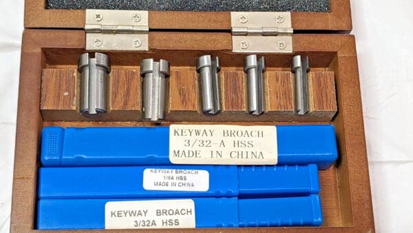 8 Piece Keyway Broach Set Style A 1/16" to 1/8" Keyway Width 1395-0109