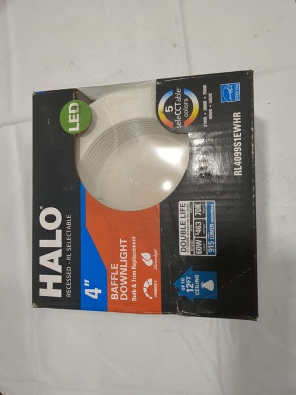 HALO RL 4 in. Selectable CCT Integrated LED Recessed Retrofit Trim RL4099S1EWHR