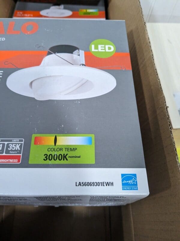 Halo Recessed 5" or 6" LED Adjustable Downlight Qty 6 LA56069301EWH