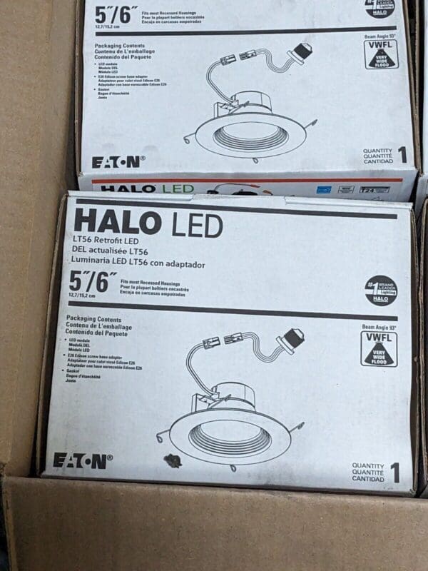 Halo LED Recessed Retrofit Baffle Trim 5"/6", 90CRI, 2700K Qty 12 LT560WH6927