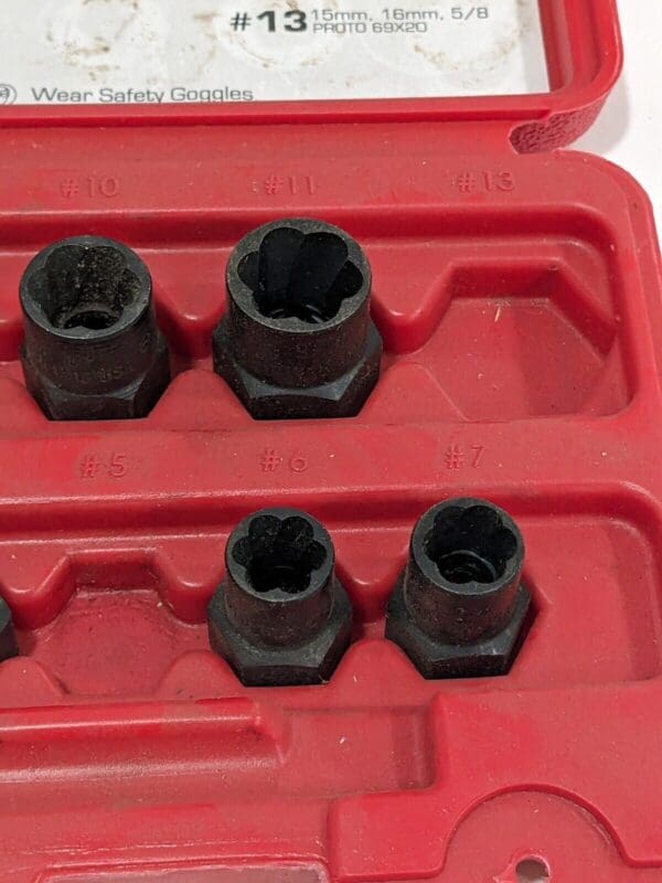 PROTO 7 Pc Bolt & Screw Extractor Set J69X00 INCOMPLETE