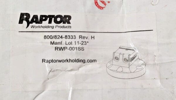 Raptor Workholding Stainless Steel 1.5″ Dovetail Fixture RWP-001SS