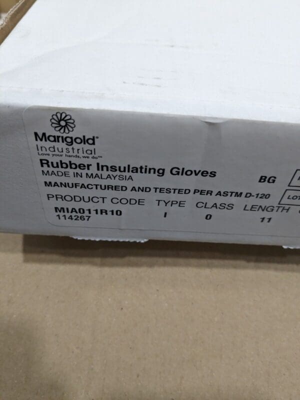 Marigold Rubber Class 0 Low Voltage Insulating Linesmens Glove Sz 10 MIA011R10