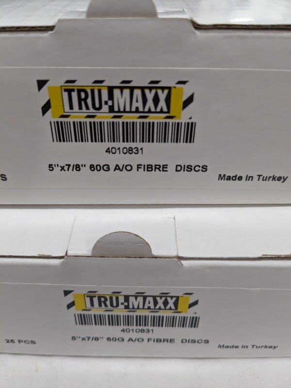 TRU-MAXX Fiber Disc: 5" Disc Dia, 7/8" Hole, Arbor Hole, 60 Grit Qty 50 04010831