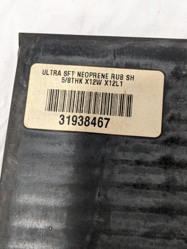 Neoprene Rubber, 12" Wide, 12" Long, Black Durometer 15 to 25 31938467