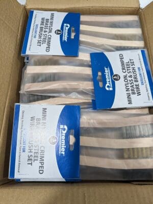 Premier 3Pc Brass, Nylon & SS Surface Preparation Wire Brush Qty 12 Sets AR10212