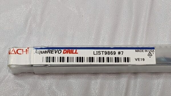 NACHI AquaREVO Carbide Coolant Thru Drill Number 7 2FL 8XD L9869