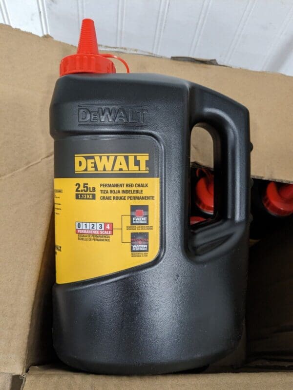 DEWALT 2.5 Lb Permanent Red Chalk Refill Qty 6 DWHT72716