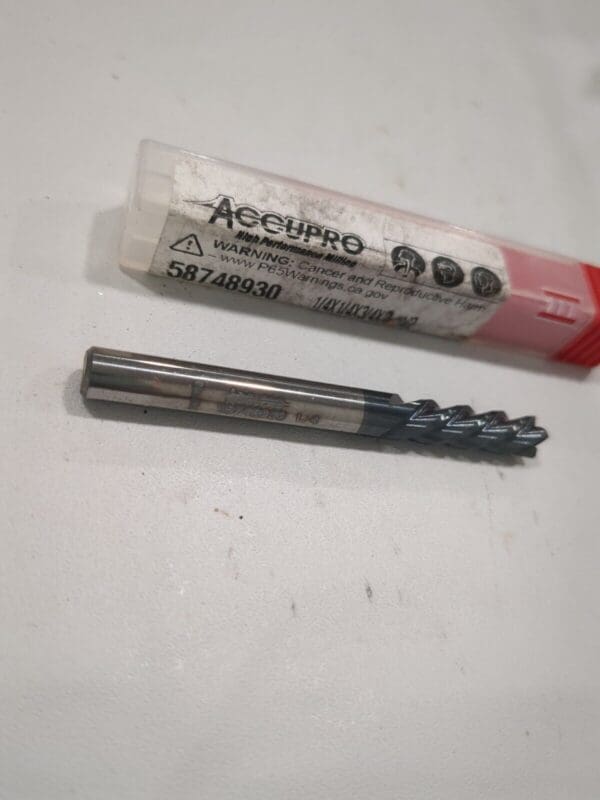 ACCUPRO 2pk Square End Mills: 1/4" Dia, 3/4" LOC, 4 Fl Solid Carbide 12176975