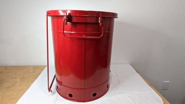 Justrite Red Galvanized Steel Disposal Can 14 Gallon Capacity 09500