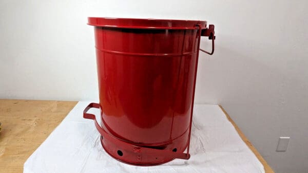 Justrite Red Galvanized Steel Disposal Can 14 Gallon Capacity 09500