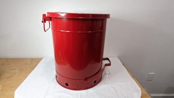 Justrite Red Galvanized Steel Disposal Can 14 Gallon Capacity 09500