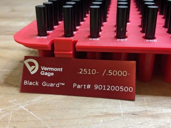 Vermont Gage 250 Pc Class ZZ Black Guard Pin Gage Set 0.251" - 0.500" Range