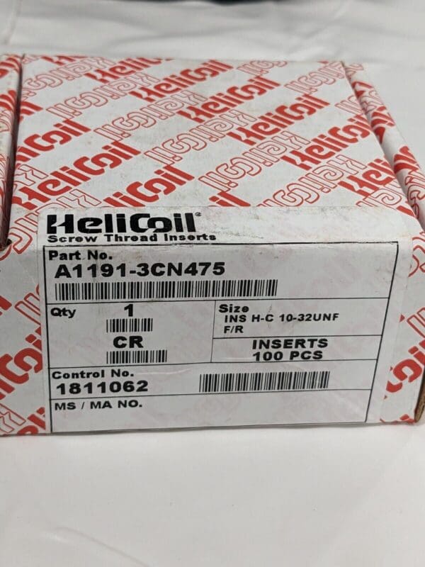 HELI-COIL Free-Running Insert: #10-32, 0.4750" OAL Qty 100 A1191-3CN475