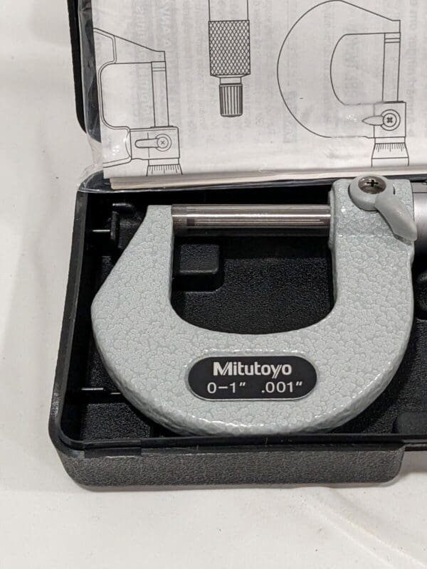 MITUTOYO Mechanical Outside Micrometer: 1" Range, 0.001" Graduation 103-259