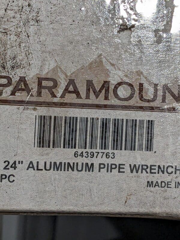 Paramount Straight Pipe Wrench: 24" OAL, Aluminum PAR - PWA-24