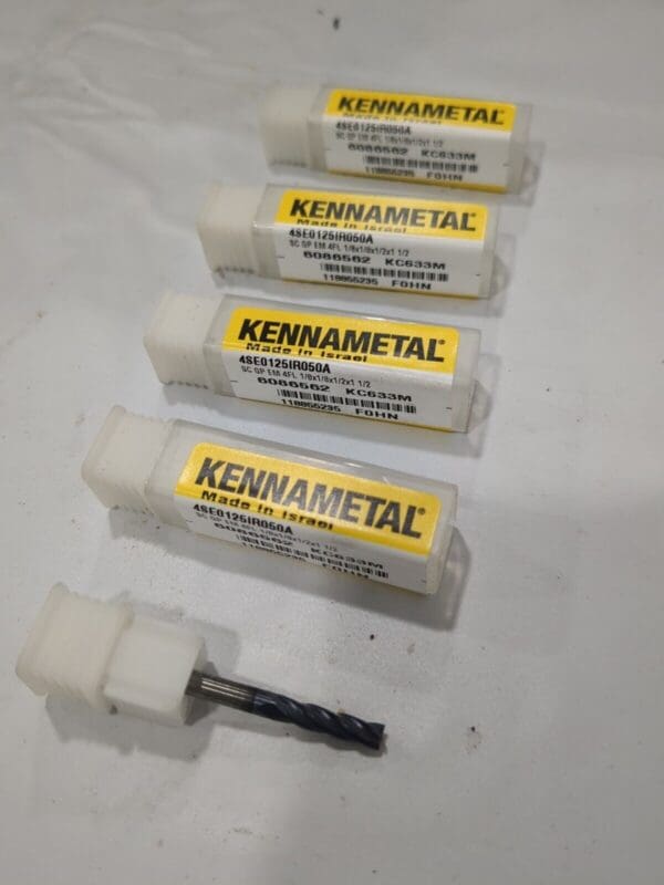 KENNAMETAL 5pc Square End Mills 1/8"Dia 1/2"LOC 4 Fl SolidCarbide 6086562