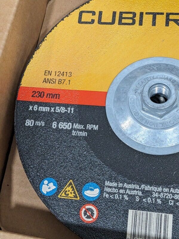 3M Depressed-Center Wheel: Type 27, 9" Dia, 1/4" Thick Qty 8 7100103313