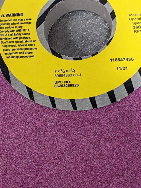 TRU-MAXX Grinding Wheel 7" Dia, 1/2" Thick, 1-1/4" Arbor, 80G Qty 10 66253269926