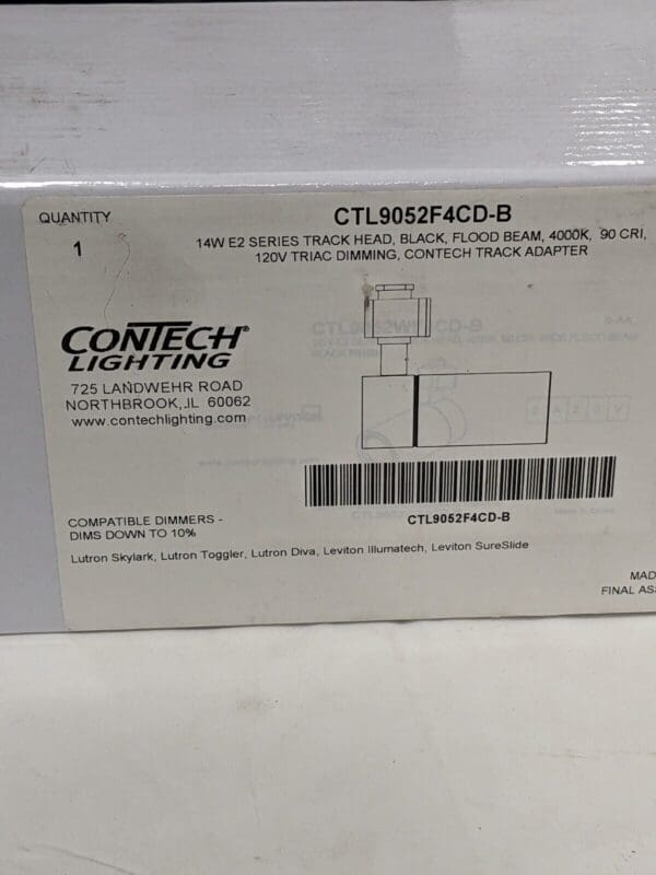 CONTECH 14W E2 SERIES TRACK HEAD, BLACK CTL9052F4CD-B