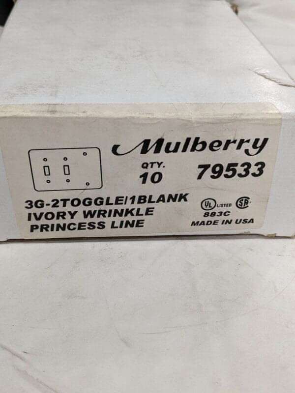 Mulberry 3-Gang Wrinkled Ivory Princess Shape 2 Switch/Blank Qty 10 79533