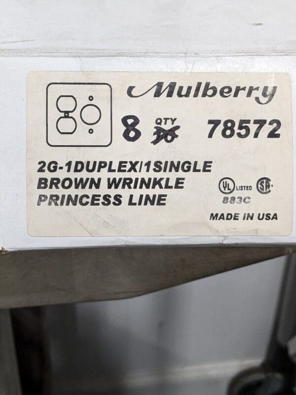 Mulberry 2-Gang Wrinkled Brown Princess Shape Duplex/Single Qty 8 78572