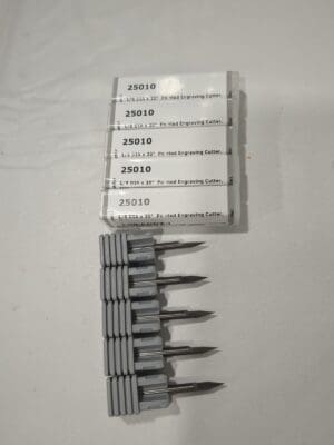 HARVEY TOOL 5pk of Engraving Cutters 30° 1/8" Dia Pointed Solid Carbide 25010