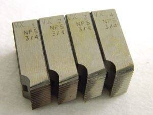 Vargus Pipe Chasers 4-Piece Set 3/4-14 NPS Thread 10D Hook Angle 2GG4G04814013