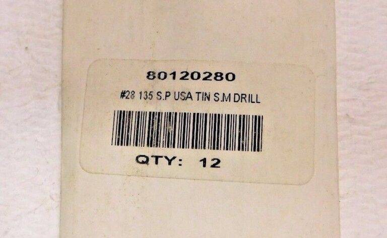 Spiral Screw Machine Length Drill Bit 0.1405" 135º RH HSS Lot of 12 80120280