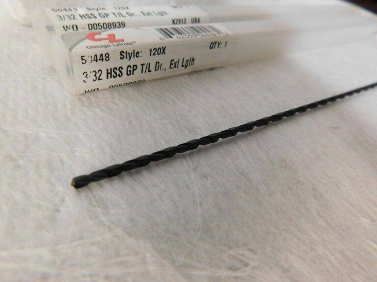 Chicago-Latrobe 3/32" 118° Point Spiral Flute HSS X Length Drill Bit QTY 3 50448
