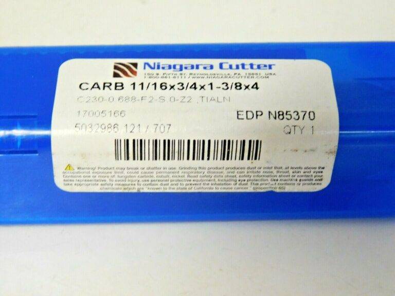 Niagara Carbide Square End Mill TiAlN RH 11/16"x3/4"x1-3/8"x4" 2FL 30° N85370