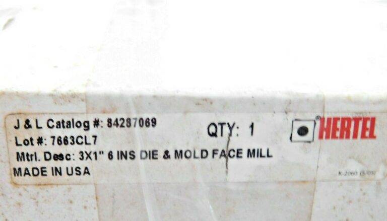 Hertel Square-Shoulder Face Mill 3" CD x 1" Bore 5460 RPM 6 Inserts 84287069