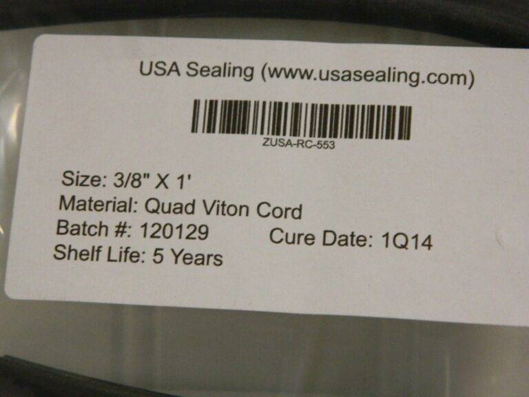 USA Sealing 3/8" x 1' Viton X-Ring Cord Stock 400°F Max Shore 75A ZUSA-RC-553