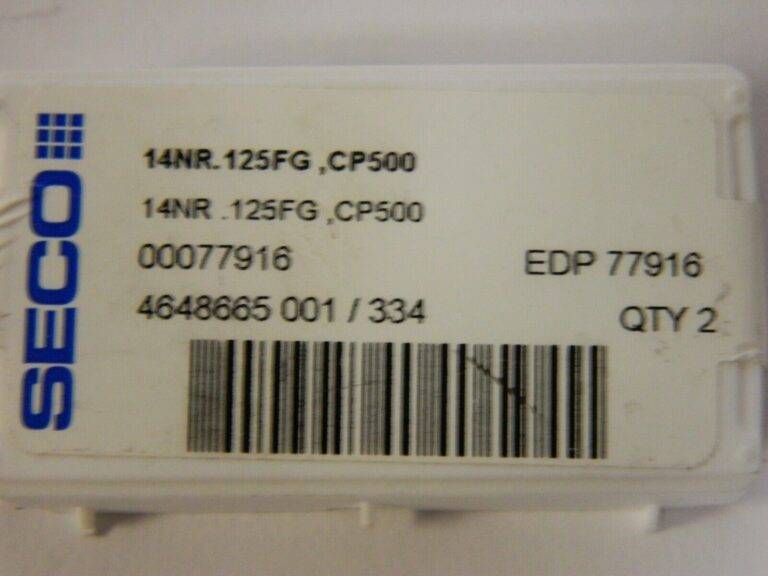 Seco Carbide Grooving Inserts 14NR125FG Grade-CP500 TiAIN/TiN Qty-2 77916
