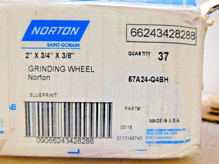 Norton Grinding Wheels 2" Diam x 3/8" Hole x 3/4" Thick Qty 37 66243428288