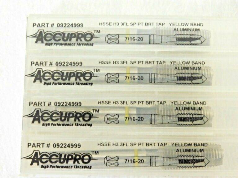 Accupro Spiral Flute Taps Vanadium HSS RH 7/16-20 UNF-H3 3FL Qty 4 09224999