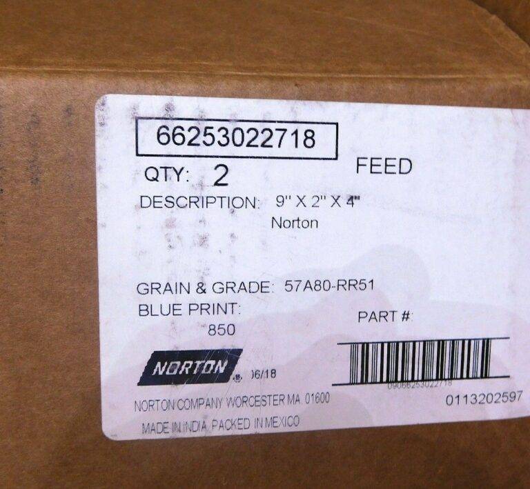 Norton Feed Abrasive Wheels 57A80-RR51 9" x 2" x 4" Qty 2 66253022718