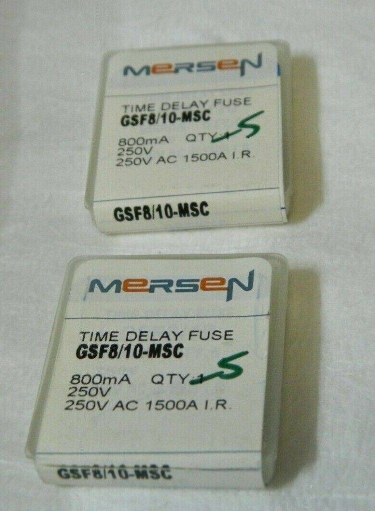 Mersen Time Delay Miniature Ceramic Fuse 250V 0.80A Qty 10 GSF8/10