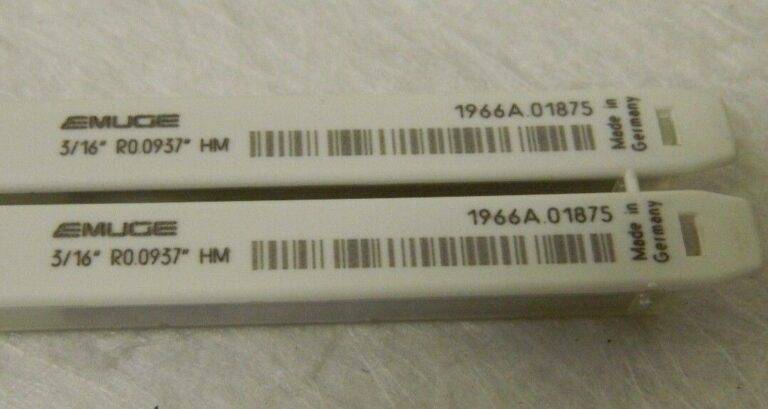 Emuge Carbide Semi-Bottoming Tap HSS 3/16" x 1/2" x 2" 2 Pack 1966A.01875
