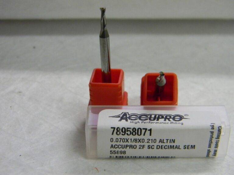 Accupro 2 Fl Solid Carbide Square End Mill 0.07" Diam 0.21" LOC QTY 4 78958071
