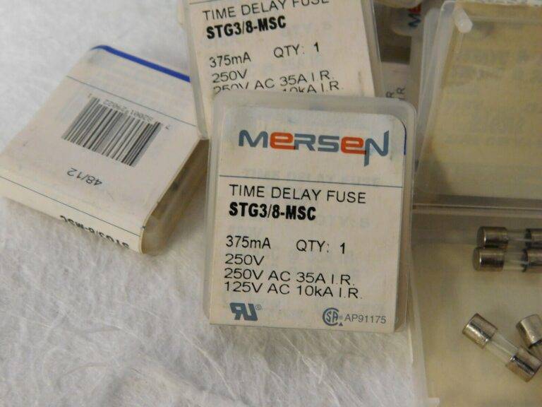 Mersen 250 VAC 0.38 Amp Time Delay Mini Glass Fuse QTY 9 Packs of 5 STG3/8-MSC