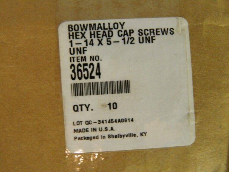 Bowmalloy Hex Head Cap Screw 1-14" Thread 5-1/2" L. Under Head Qty 10 36524