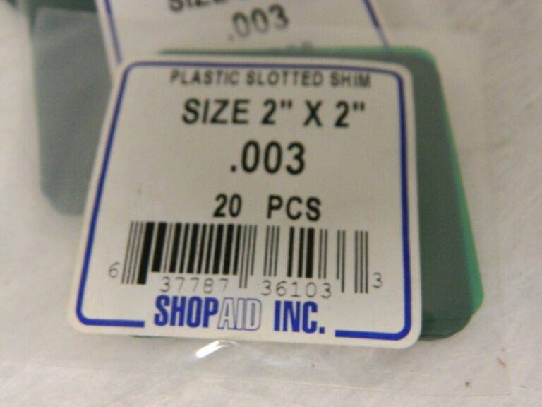 ShopAid 2" Wide x 2" Long Plastic Slotted Shim Green Qty 100 32025892