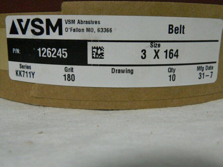 VSM A/O Abrasive Belt Series KK711Y 3"X164" 180 Grit Qty 10 126245