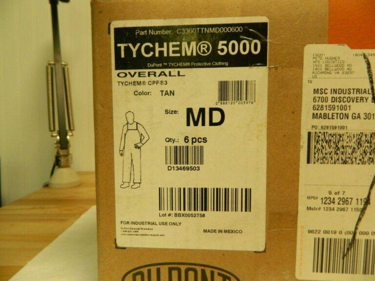 Dupont Sz M Film Laminate Chemical Resistant Bib Overalls Qty 6 C3360TTNMD000600