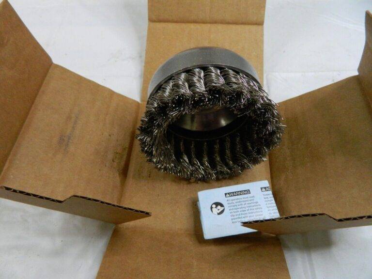 Cup Brush: 4″ Dia, 0.023″ Wire Dia, Stainless Steel, Knotted BD-B10374