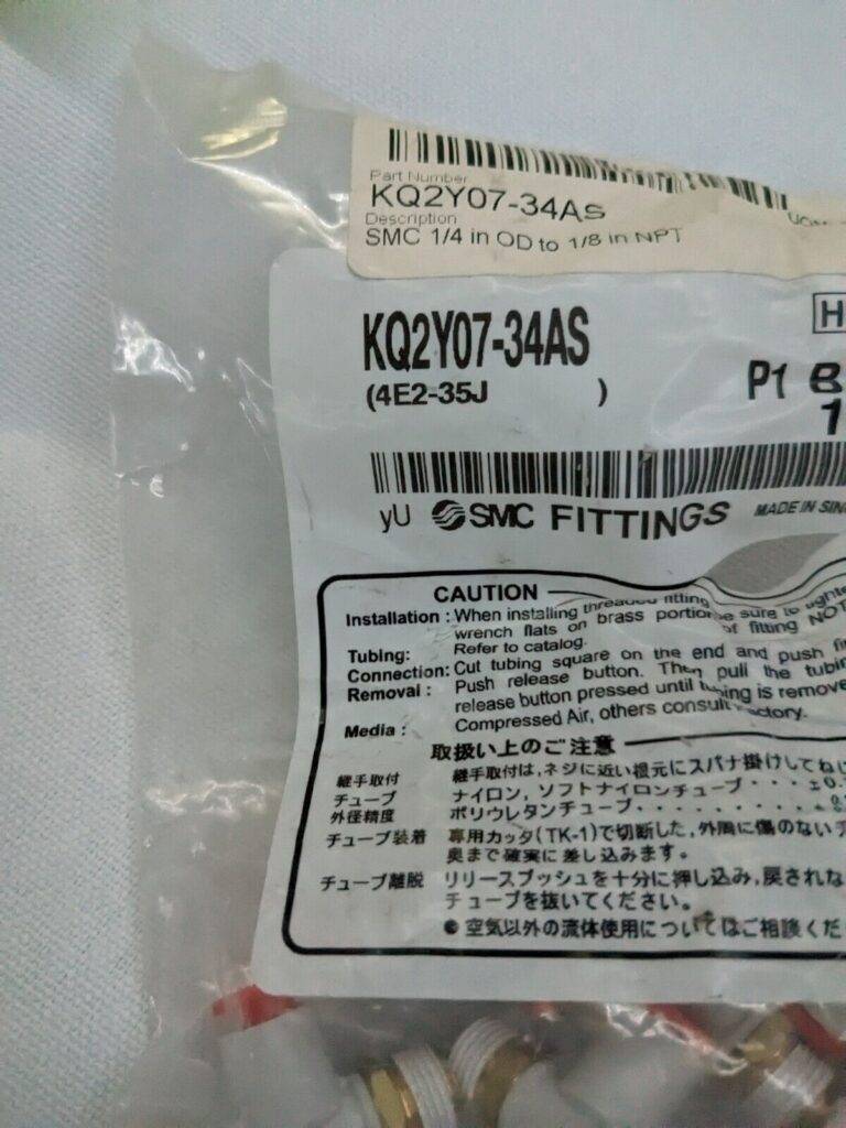 SMC PNEUMATICS Push-to-Connect Tube Fitting: Male Run Tee 6pk KQ2Y07-34AS