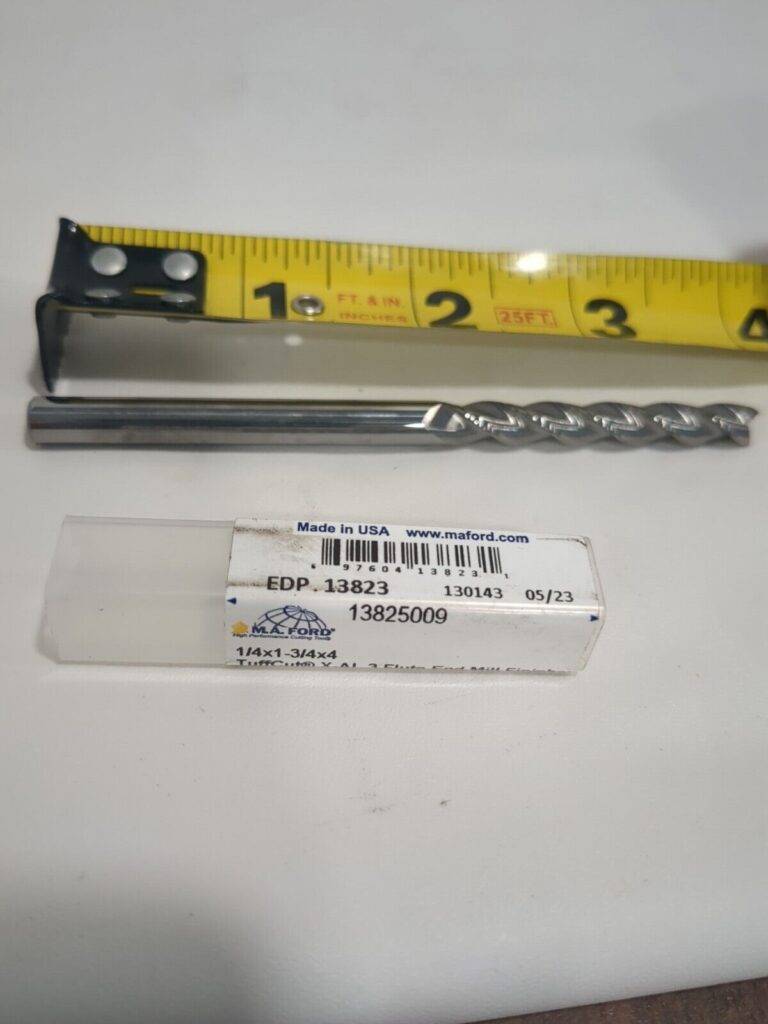 M.A. FORD Square End Mill: 1/4" Dia, 1-3/4" LOC 3 Fl Solid Carbide 13825009